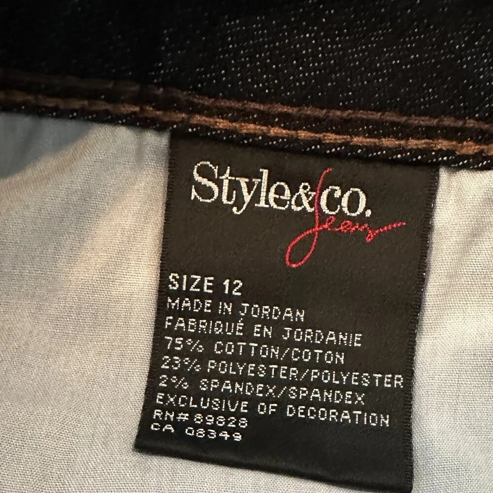 STYLE & CO Straight Up Cool Blue Jeans - 12 - Picture 7 of 7